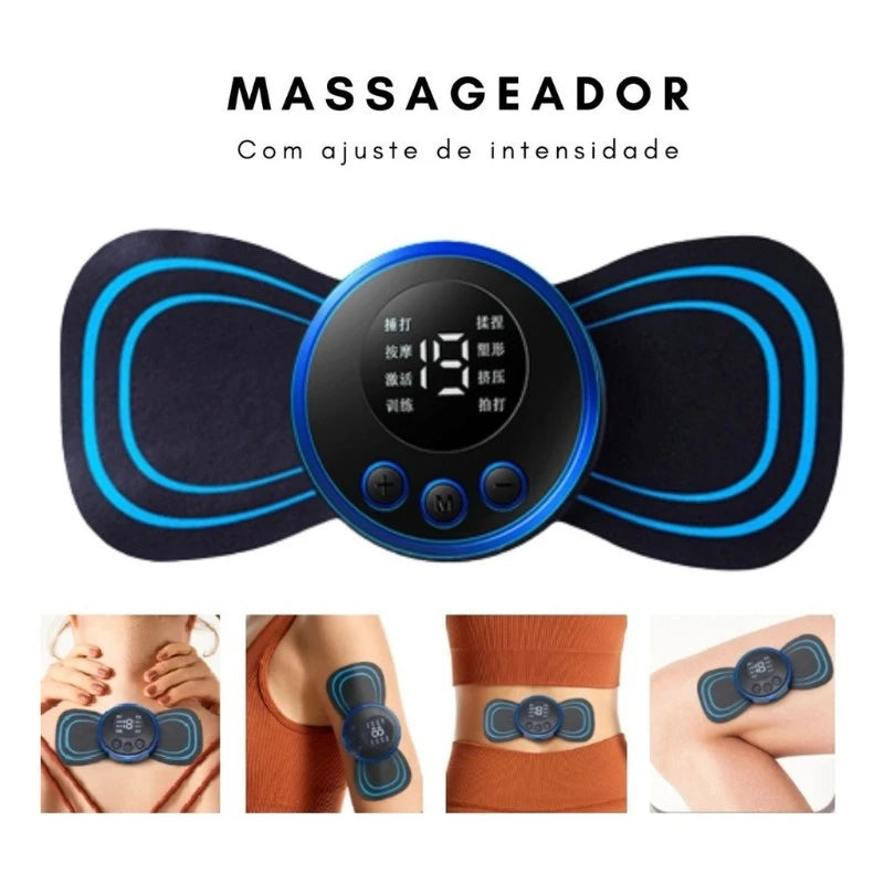 Massageador Elétrico EMS – Alívio Eficaz para Dores Musculares e Cervicais