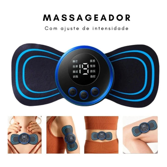 Massageador Elétrico EMS – Alívio Eficaz para Dores Musculares e Cervicais