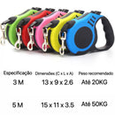 Guia Retrátil para Cães e Gatos - Facilidade e Controle em Passeios