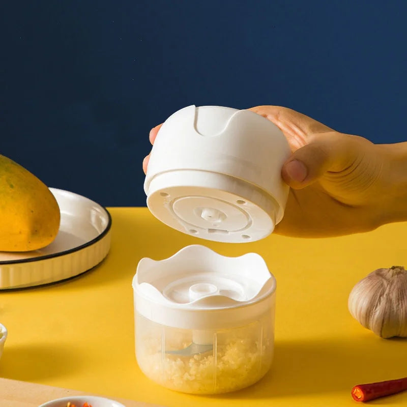 Processador Elétrico Portátil 250 ml USB, 3 Lâminas de Aço Inox, Bivolt - Ideal para Alimentos