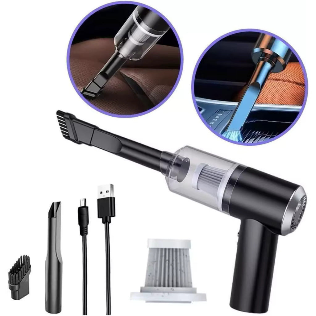 Mini Aspirador Portátil Multiuso 120W – Ideal para Limpeza de Carros, Eletrodomésticos e Guias de Janela