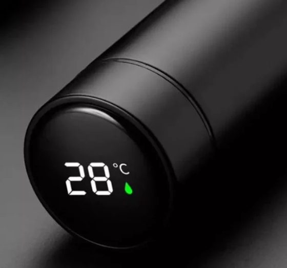 Garrafa Térmico Inox com Sensor Digital de Temperatura LED - Bebidas Quentes e Frias