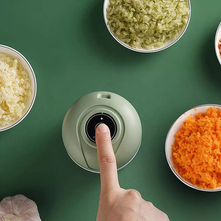 Processador Elétrico Portátil 250 ml USB, 3 Lâminas de Aço Inox, Bivolt - Ideal para Alimentos